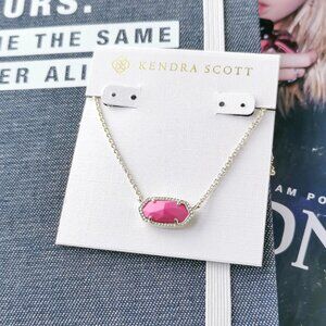 New Gold Kendra Scott Elisa Magenta Magnesite Pendant Necklace